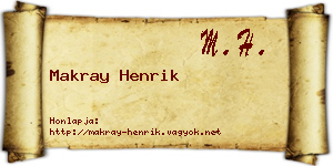 Makray Henrik névjegykártya